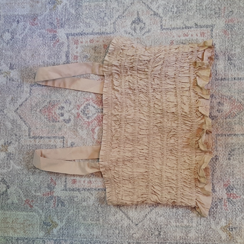 Tan Ladies J.crew black label ruched crop top size large